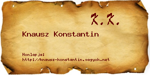 Knausz Konstantin névjegykártya